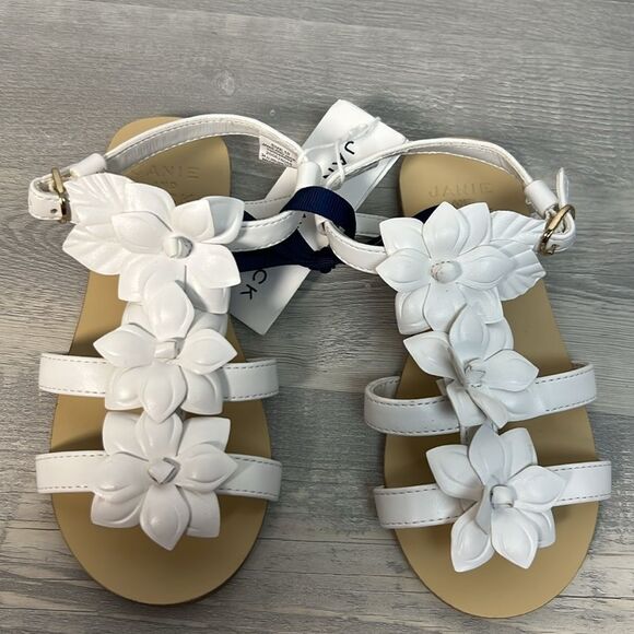 Janie and Jack 100048892 Flower Strap Sandal white NWT - Picture 3 of 9
